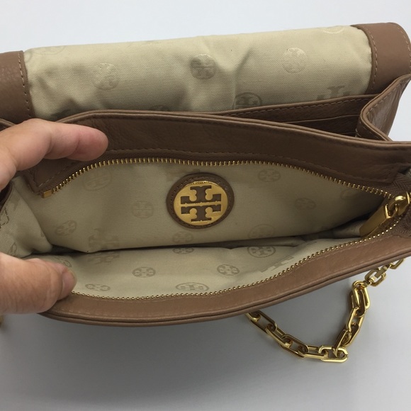 Tory Burch Taupe Leather Convertible Bag - Picture 9 of 16